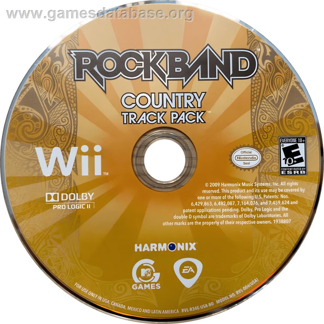 Rock Band - Country Track Pack - Nintendo Wii - Artwork - Cartridge